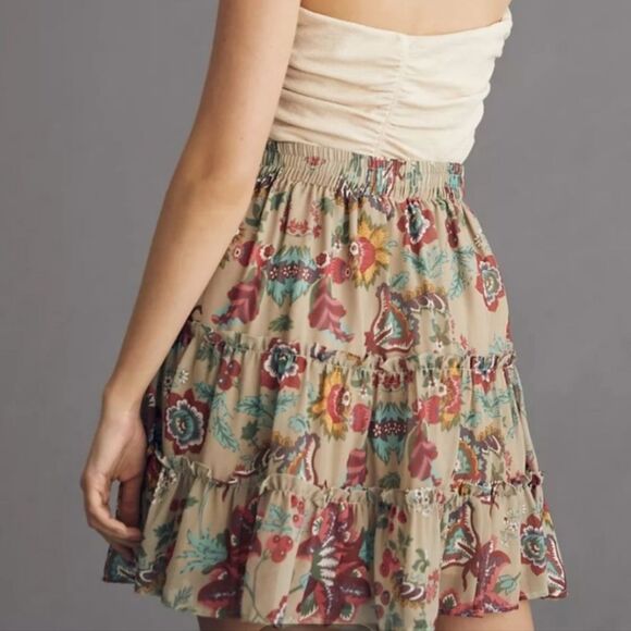 NWT Anthropologie Let Me Be Chiffon Mini Skirt Size M - Picture 4 of 11
